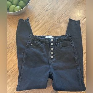 Kancan black button fly jeans